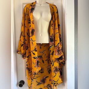 Live 4 Truth Mustard Floral Kimono Set